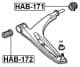 HAB-172 Febest Сайлентблок важеля для Honda City