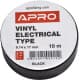 Ізоляційна стрічка Apro et10black чорна ПВХ 17 мм x 10 м