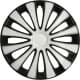 Комплект ковпаків на колеса Star GMK колір білий + чорний з карбоновою обробкою R16