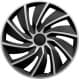 Комплект колпаков на колеса Argo Turbo цвет серебристый + черный R13