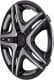 Комплект ковпаків на колеса Star Dakar колір чорний + сріблястий з карбоновою обробкою R14