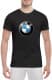 Футболка мужская Globuspioner классическая BMW Big Logo черная принт спереди