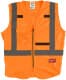 Жилет светоотражающий Milwaukee оранжевый с вертикальными и горизонтальными полосами