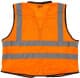 Жилет светоотражающий Milwaukee оранжевый Premium с вертикальными и горизонтальными полосами