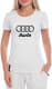 Футболка женская Globuspioner классическая Audi Rings белая принт спереди