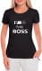 Футболка жіноча Globuspioner класична Mercedes I´m the Boss чорна принт спереду