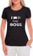 Футболка женская Globuspioner классическая Lexus I´m the Boss черная принт спереди