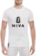 Футболка чоловіча Globuspioner класична Niva Logo біла принт спереду