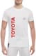Футболка мужская Globuspioner классическая Toyota Silver Big Logo Vertical белый спереди