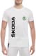 Футболка мужская Globuspioner классическая Skoda Logo Vertical белый спереди