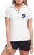 Футболка жіноча Globuspioner поло BMW Big Logo Classic біла принт спереду