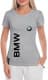 Футболка жіноча Globuspioner класична BMW Big Logo Vertical сіра принт спереду
