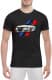 Футболка чоловіча Globuspioner класична BMW M4 Glitch чорна принт спереду