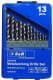 Набор сверл S&R спиральных по металлу Meister 108849013 1.5-6.5 мм 13 шт.