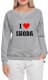 Світшот жіночий Globuspioner I Love Skoda принт спереду спущений рукав сірий