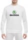 Свитшот мужской Globuspioner Skoda Big Logo спереди класический рукав белый