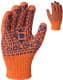 Рукавички робочі Doloni Стандарт Плюс хб з точками ПВХ помаранчеві