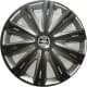 Комплект ковпаків на колеса Star Giga колір чорний + сріблястий R14