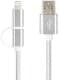 Кабель 2 в 1 Optima Double Flat C-021 59152 USB - Apple Lightning - Micro USB 1 м