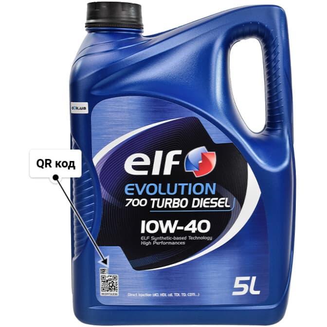 Elf Evolution 700 Turbo Diesel 10W-40 (5 л) моторное масло 5 л