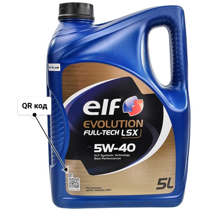 Elf Evolution Full-Tech LSX 5W-40 (5 л) моторное масло 5 л