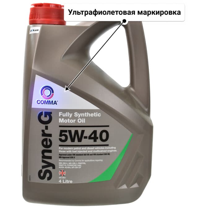 Comma Syner-G 5W-40 (4 л) моторное масло 4 л