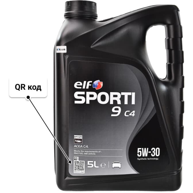 Elf Sporti 9 C4 5W-30 (5 л) моторна олива 5 л