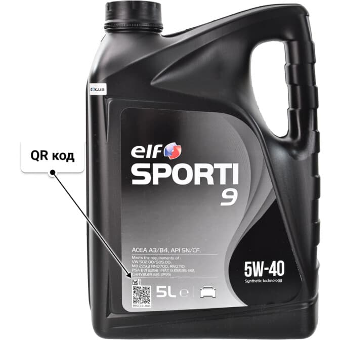 Elf Sporti 9 5W-40 (5 л) моторна олива 5 л