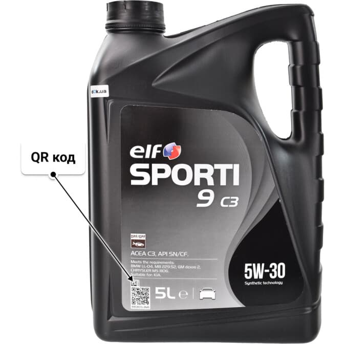 Elf Sporti 9 C3 5W-30 (5 л) моторное масло 5 л