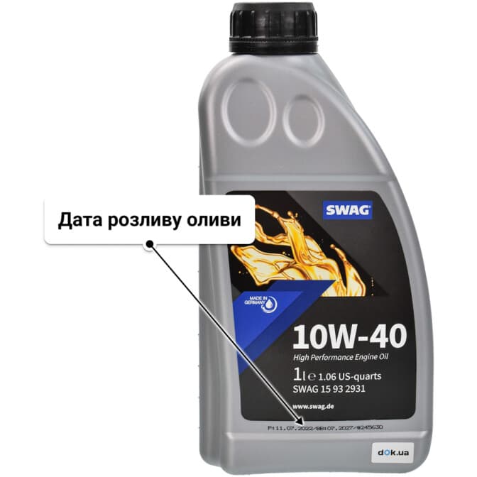 SWAG 10W-40 (1 л) моторна олива 1 л