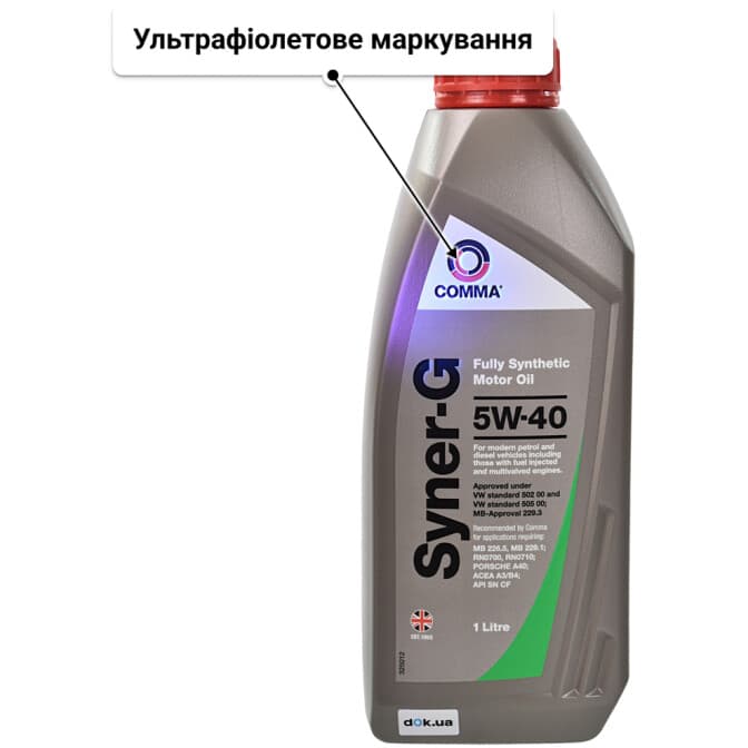 Comma Syner-G 5W-40 (1 л) моторна олива 1 л