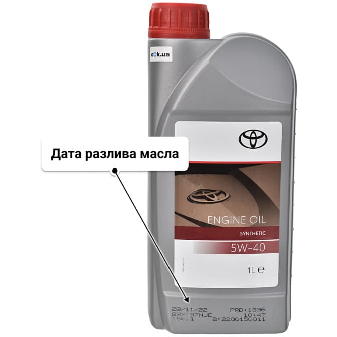 Toyota Synthetic 5W-40 (1 л) моторное масло 1 л