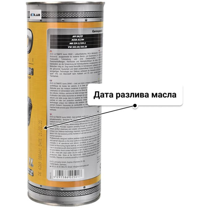 EVO Ultimate Iconic 0W-40 (1 л) моторное масло 1 л