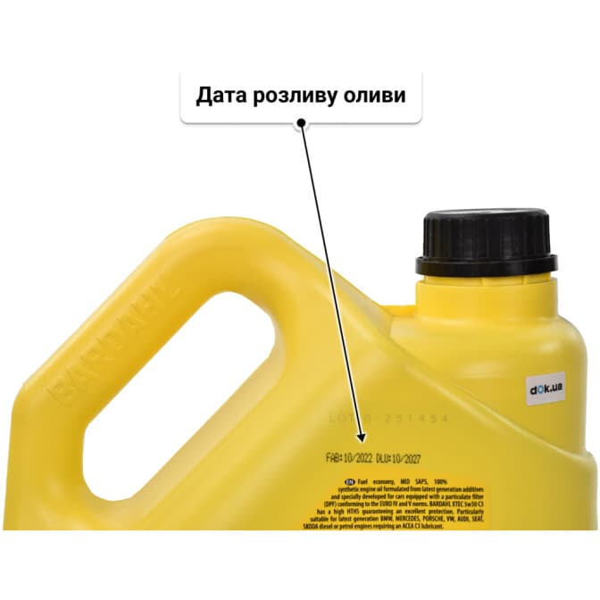 Bardahl XTEC C3 5W-30 (4 л) моторна олива 4 л