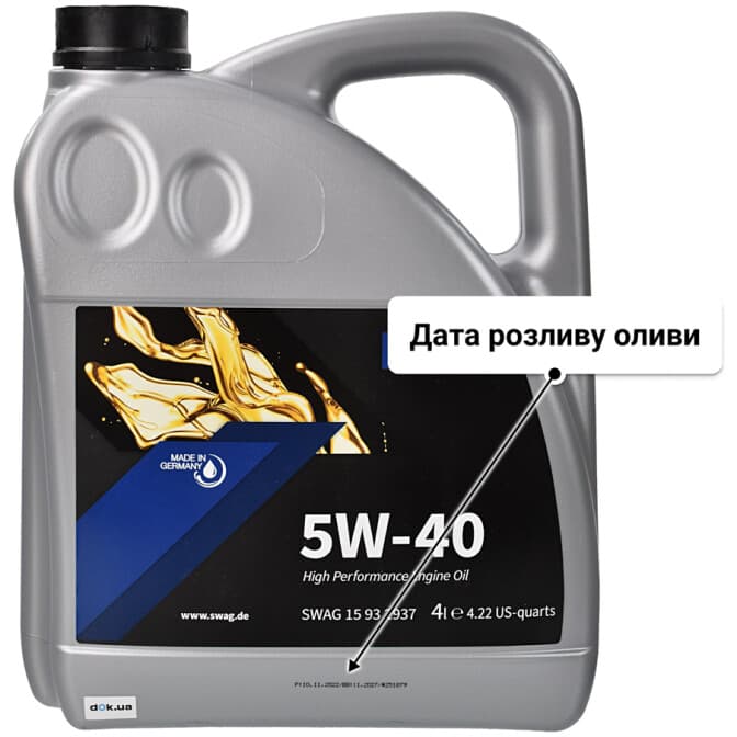 SWAG 5W-40 (4 л) моторна олива 4 л