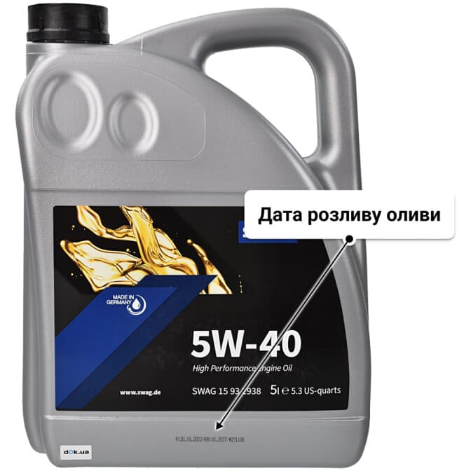 SWAG 5W-40 (5 л) моторна олива 5 л