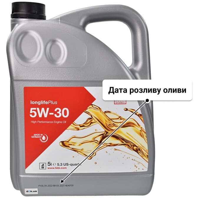 Febi Longlife Plus 5W-30 (5 л) моторна олива 5 л