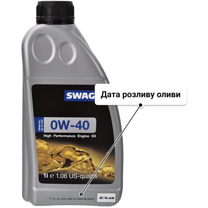 SWAG 0W-40 (1 л) моторна олива 1 л