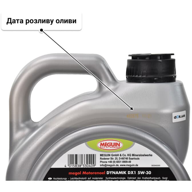 Meguin Dynamik DX1 5W-30 (4 л) моторна олива 4 л