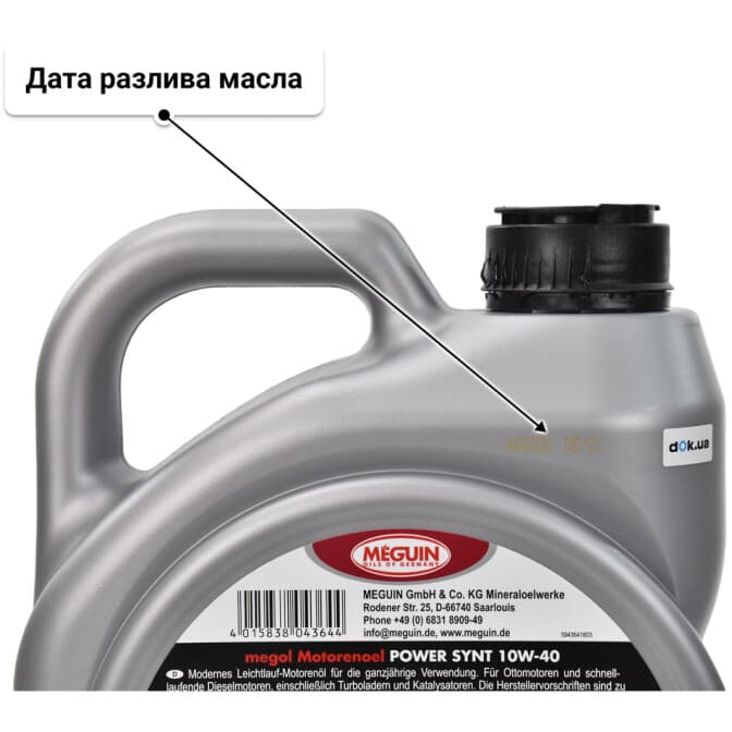 Meguin Power Synt 10W-40 (4 л) моторное масло 4 л