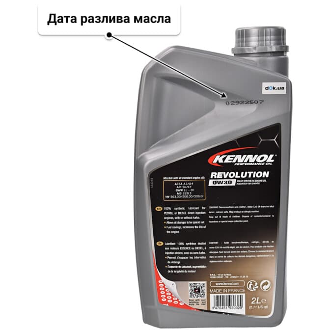 Kennol Revolution 0W-30 (2 л) моторное масло 2 л