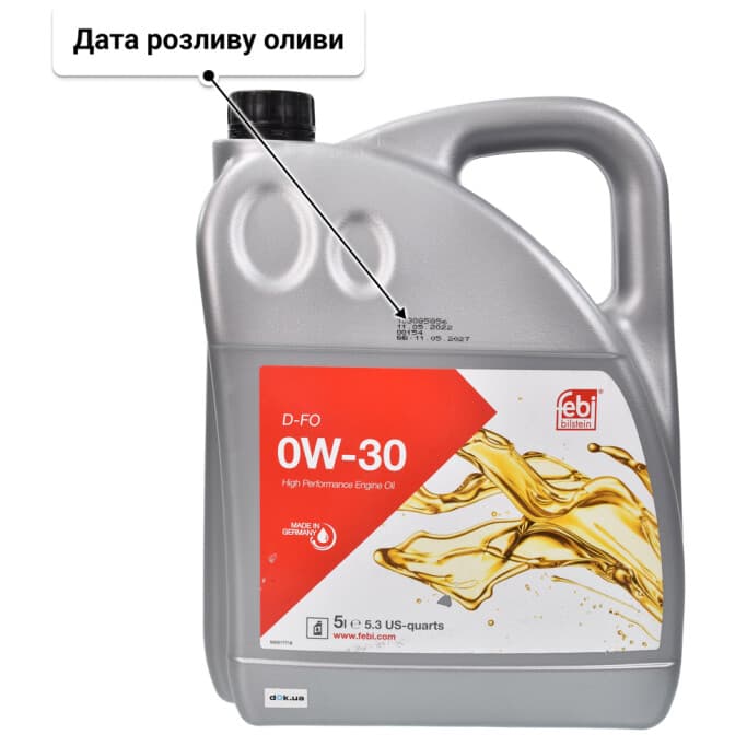 Febi D-FO 0W-30 (5 л) моторна олива 5 л