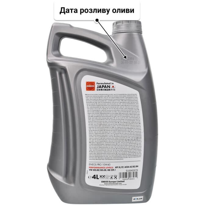 Eneos PRO 10W-40 (4 л) моторна олива 4 л