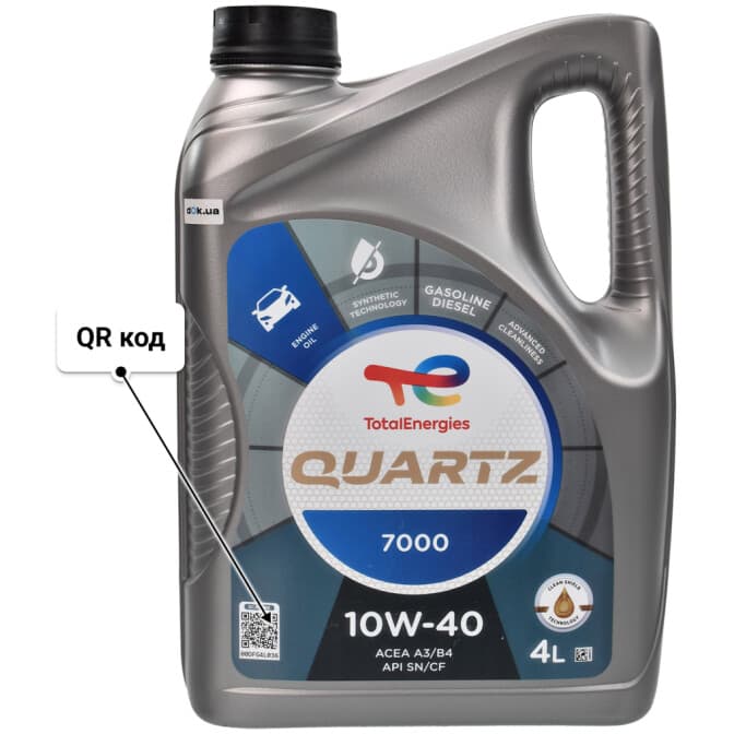 Total Quartz 7000 10W-40 (4 л) моторна олива 4 л
