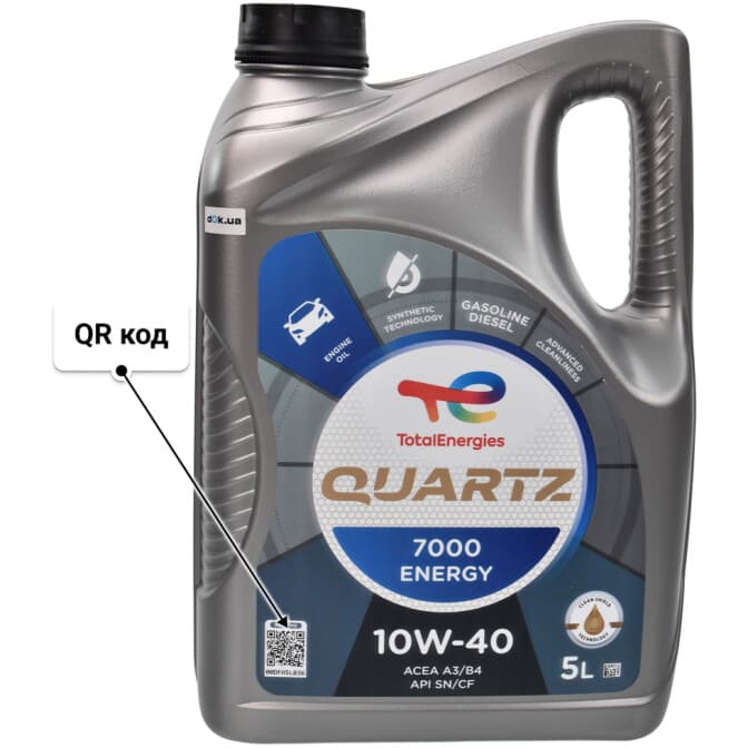 Total Quartz 7000 Energy 10W-40 (5 л) моторное масло 5 л