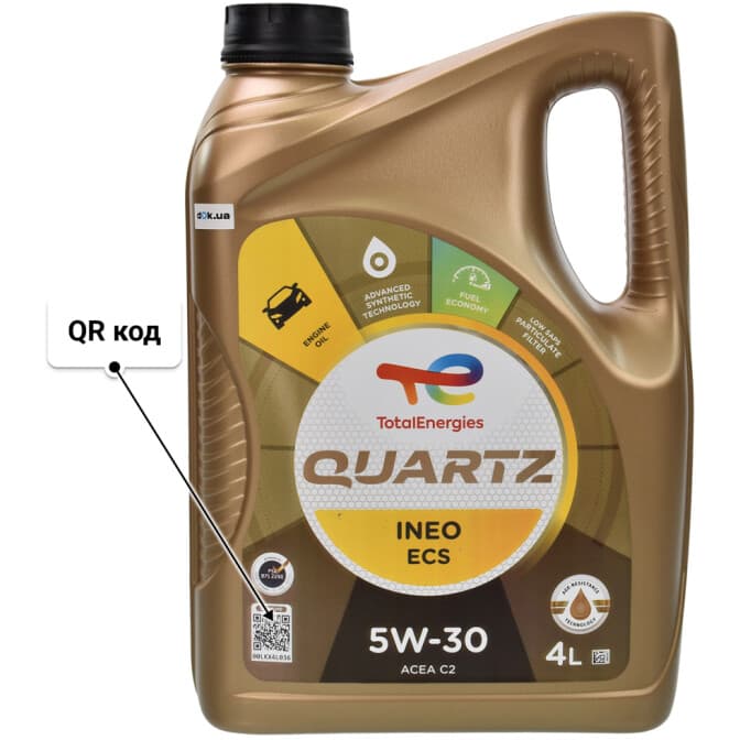 Total Quartz Ineo ECS 5W-30 (4 л) моторное масло 4 л