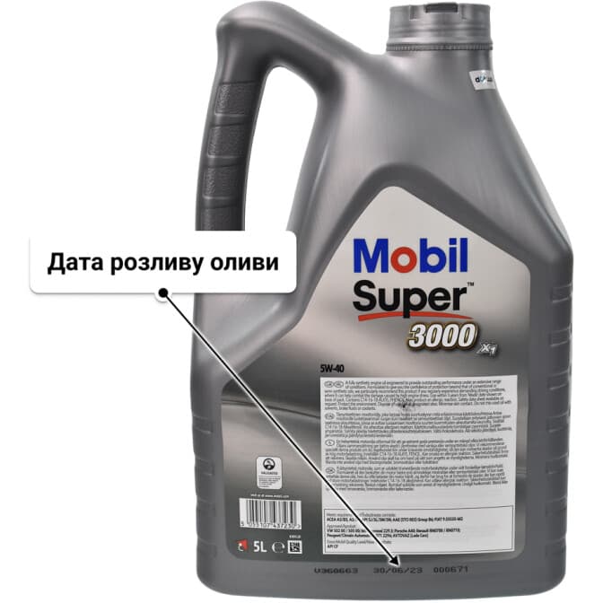 Mobil Super 3000 X1 5W-40 (5 л) моторна олива 5 л