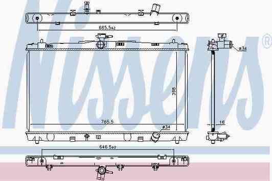 646869 Nissens Радіатор охолодження двигуна для Toyota Camry