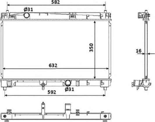 646847 Nissens Радиатор охлаждения двигателя для Toyota Yaris
