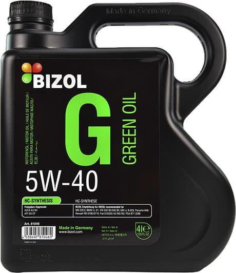 Bizol Green Oil 5W-40 (4 л) моторное масло